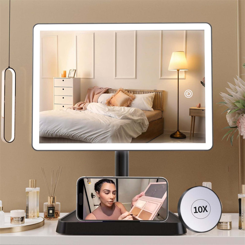 Demetrias Rectangle Floor Mirror, Black