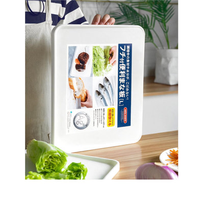 Asvel Ag+ Antibacterial Dual-Sided Cutting Board | Spill-Proof Raised Edge, Drainage Groove & Non-Slip Textured Surface
