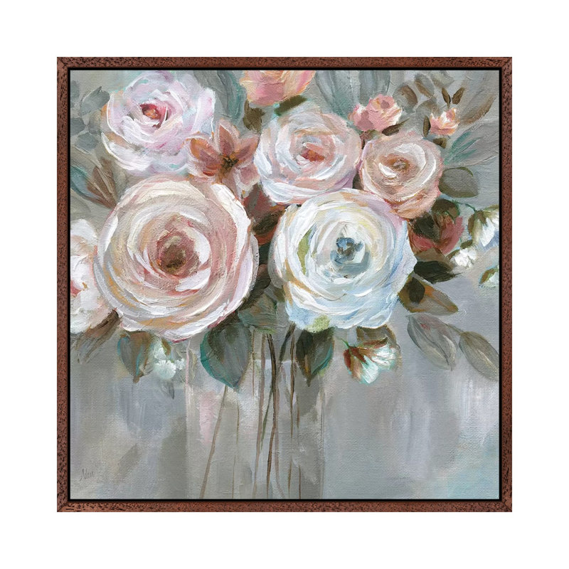 Bouquet In Blush by Nan - Painting on Canvas, Classic Wood Framed Canvas, 93.98 cm H x 93.98 cm W