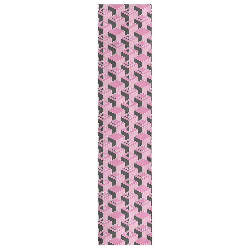 Chemin de table Classic Skyscrapers, 16 po x 72 po, Rose/noir