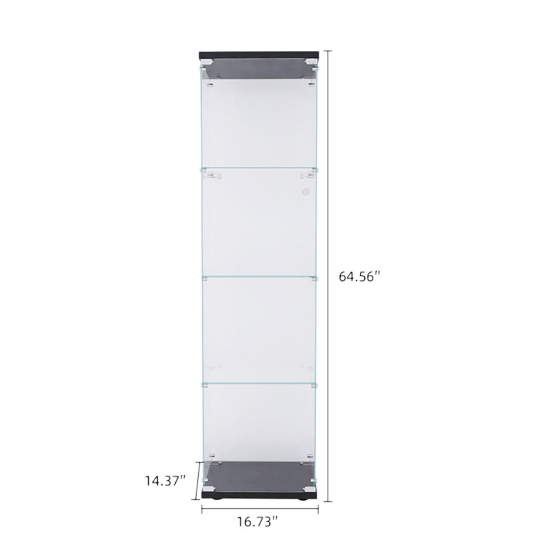 Vitrine en verre avec 4 portes et 4 tablettes