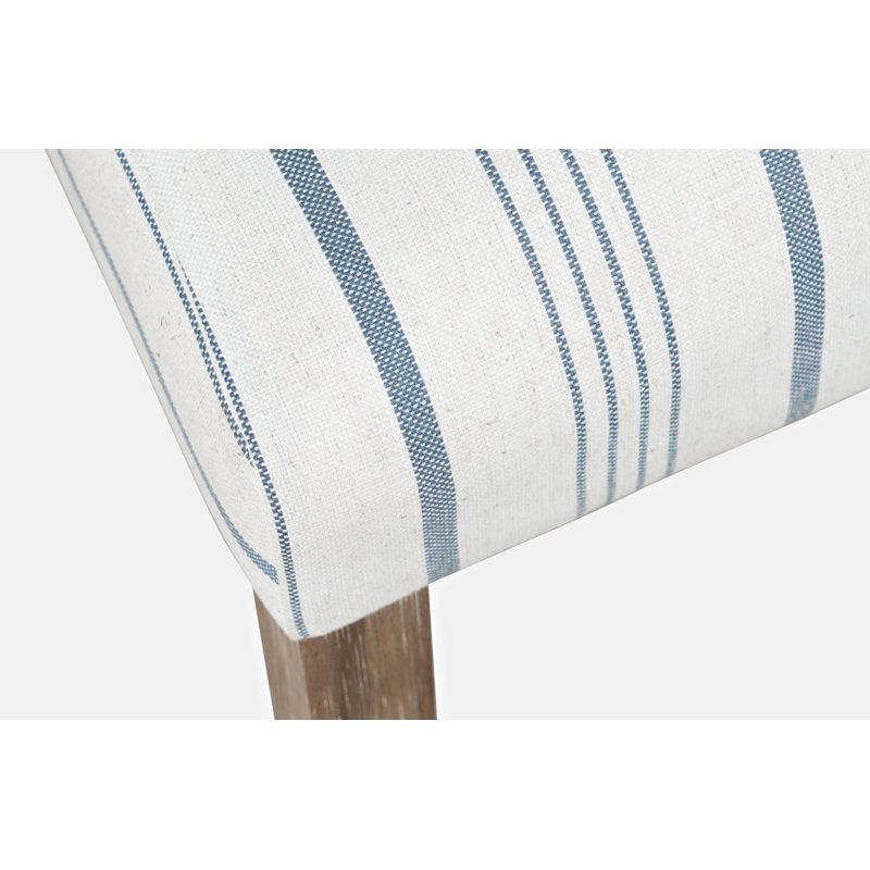 Chaise de salle à manger rembourrée de couleur blanche / bleue de Waterloo Parsons