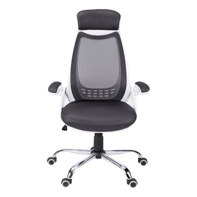Office Chair, Adjustable Height, Swivel, Ergonomic, Armrests, Computer Desk, Work, Black Mesh, Chrome Metal, Contemporary, Modern
