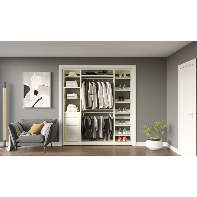 Ensembles de rangement pour garde-robe 18/36/18 po, H 84 po x l 72 po x P 16 po, Blanc
