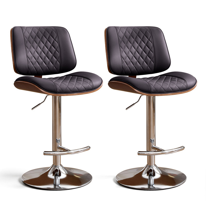 Ensemble de 2 tabourets de bar Modern, Brun, 2