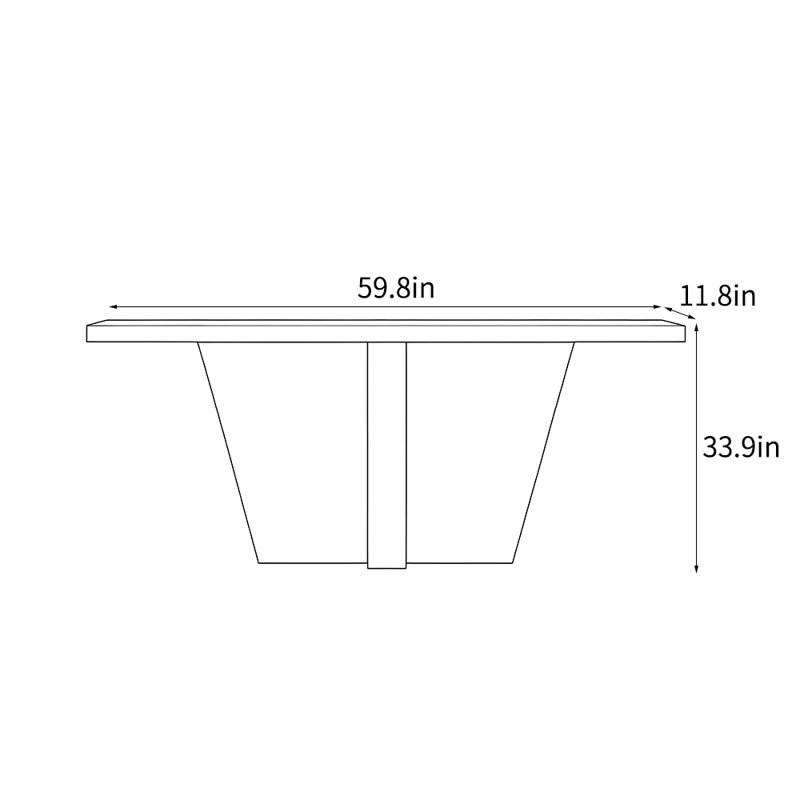 Console simple de style campagne américaine, Marron clair