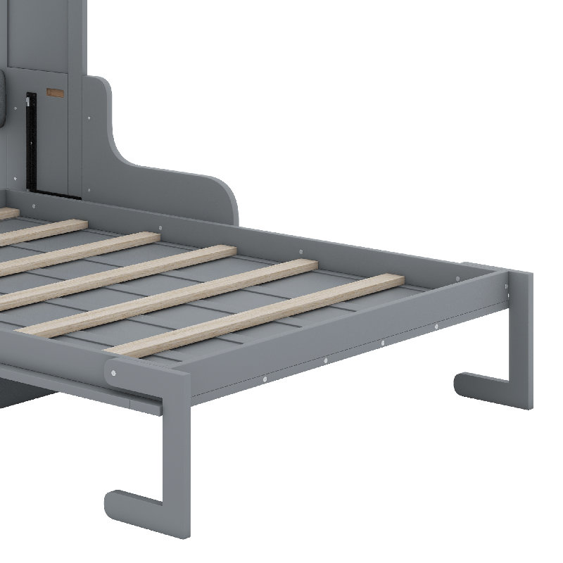 Murphy Bed With Cushion, Gray