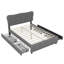 Upholstered Bed 140*200 Cm With 4 Drawers-1545432558