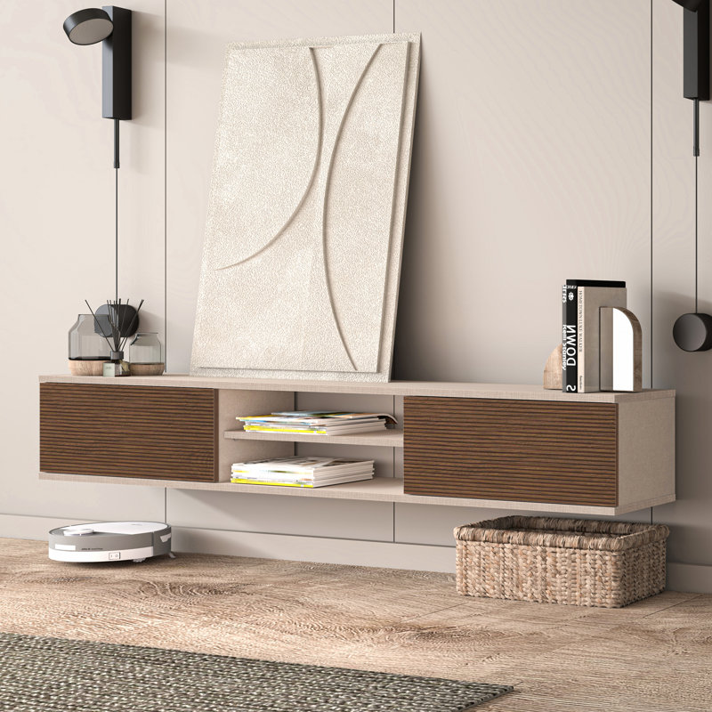 Meuble télé Bella Modern, Alpine / bois de coton