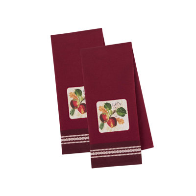  Ensemble de 2 torchons Botanical Fruit, 18 x 28, pomme