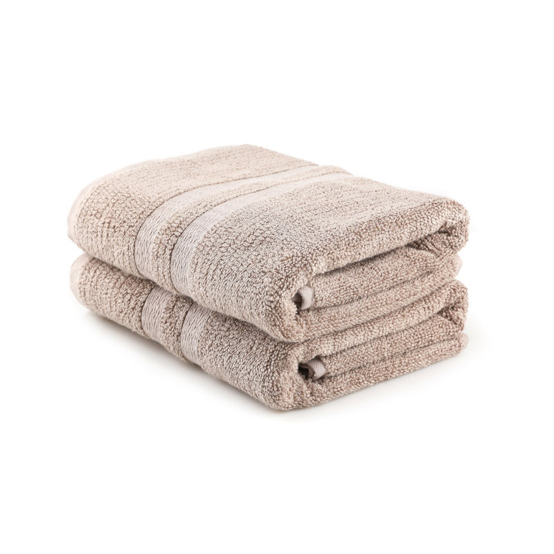 Premium Hand Towel Set (2 Pieces), Light Brown, 19.7 x 35.4 inches | 60% Bamboo & 40% Cotton, 16.2 oz/sq yd | Machine Washable, Ultra-Soft & Absorbent, Perfect for Home & Spa Use, Eco-Friendly Design