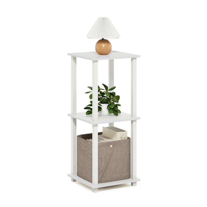 Table de chevet Bertrum, Blanc / blanc