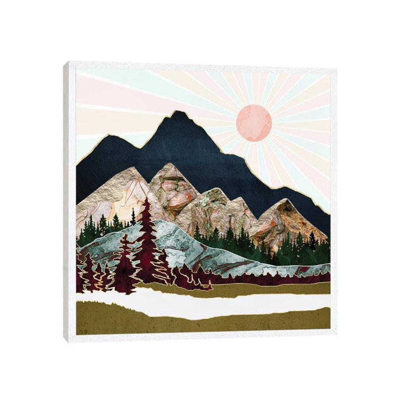 Retro Autumn Vista - Print on Canvas, White Framed, 45.72 cm H x 45.72 cm W