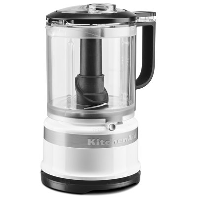 Hachoir 5 tasses KitchenAid avec lame polyvalente et accessoire fouet, blanc