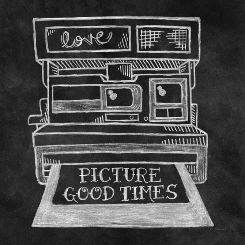 Retro Polaroid Chalk by Mary Urban - Wrapped Canvas Painting, 30cm H x 30cm W x 3.8cm D