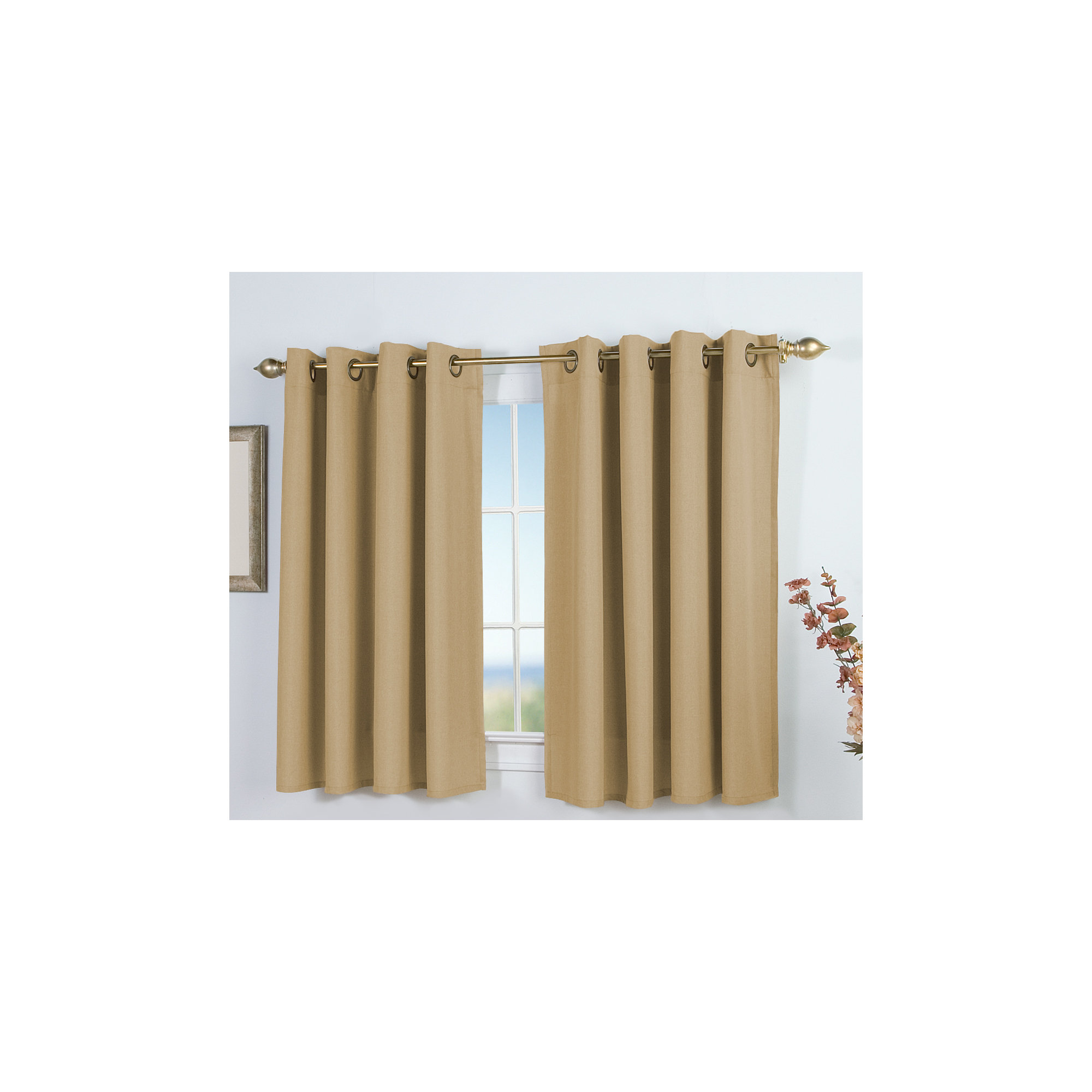 Room Darkening Synthetic Curtain, Gold Leaf, 56" W x 45" L