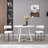 3-Piece Dining Set: Round Trestle Table & 2 Boucle Chairs-892458485