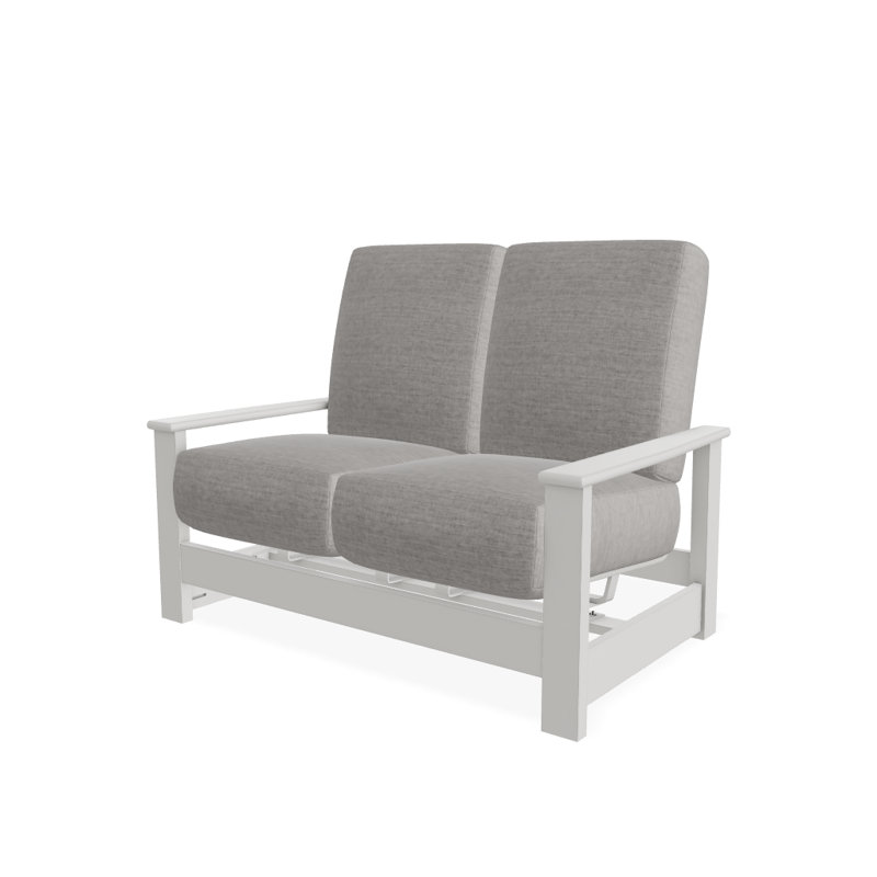 Leeward 56.5'' Wide Loveseat with Cushions, Canvas Granite Sunbrella® Canvas, Snow