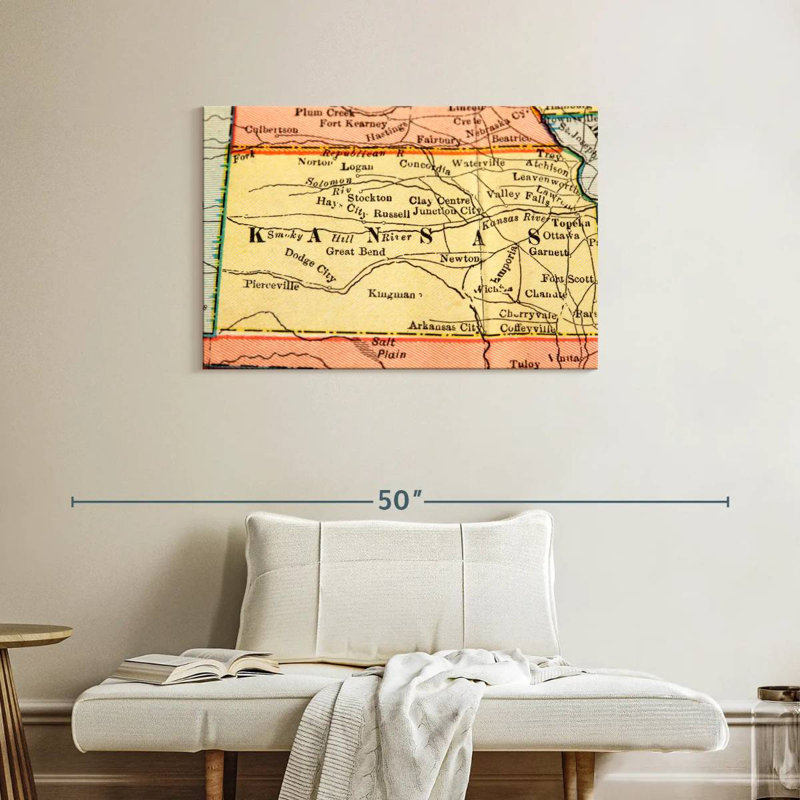 Old Style Kansas Map