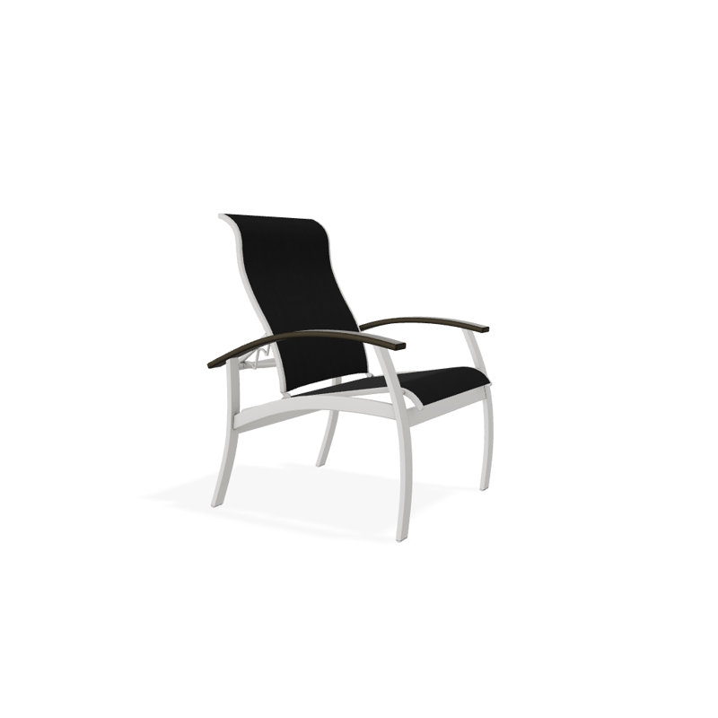 Chaise de patio Askar, Beachwood, Noir 5D Sunbrella®, Neige texturée