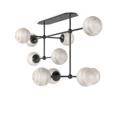 Armstrong Small Linear Chandelier-Black Gunmetal