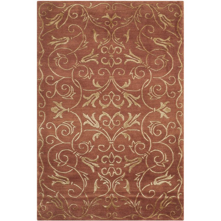 Echevarria Hand-Knotted Wool/Silk Gold Area Rug