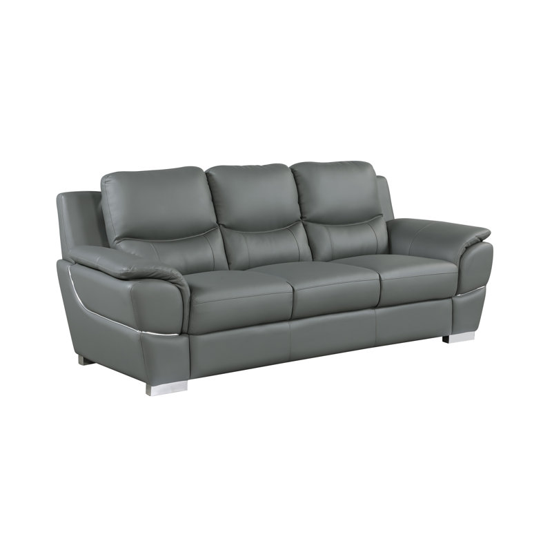 Genuine Leather Sofa, Gray