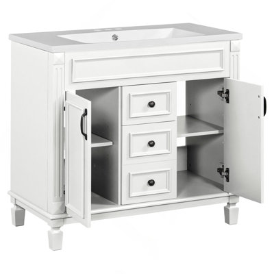 Meuble-lavabo élégant avec design fonctionnel et grand espace de rangement