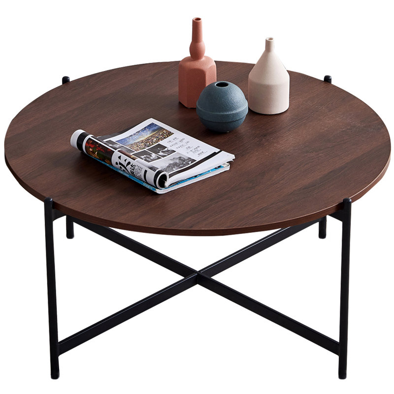 Table basse Agathla, Noir, Brun, Bois