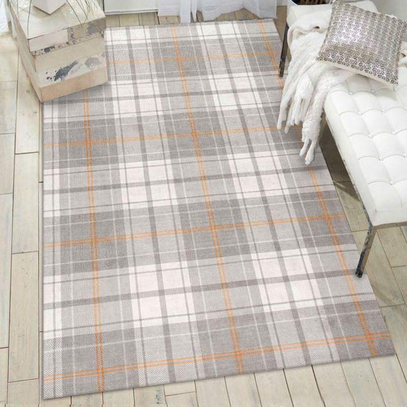 Tapis rectangulaire gris en polypropylène tissé à la main Coria, Tapis de couloir 75 x 150 cm