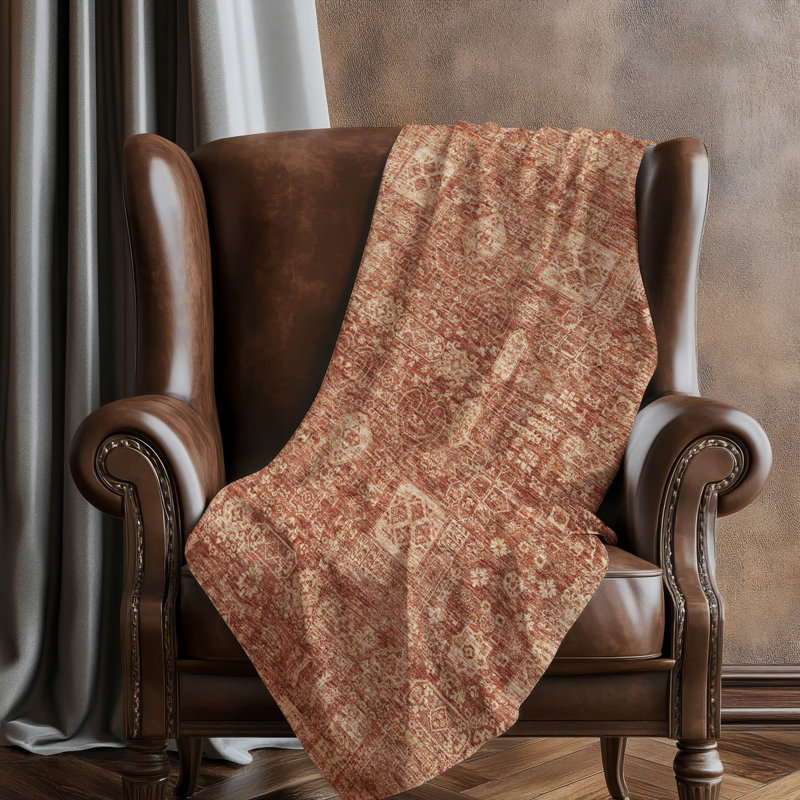 Jeté Addison Sherpa Tribal Medallion, Paprika oriental 2