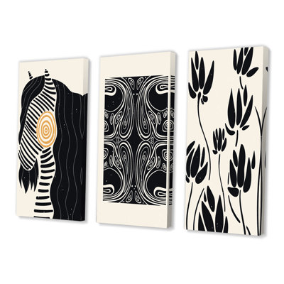 Minimal Monicolore Aesthétique I - Ensemble d'art moderne Mid-Century de 3 pièces