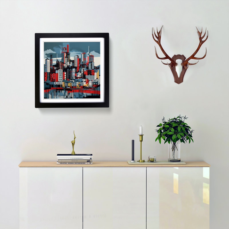 City Of Cork Constructivism - Framed Print, Black