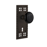 Craftsman Plate with Decorative Keyhole and Black Porcelain Door Knob
