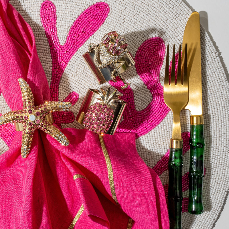 Pineapple Napkin Rings, Pink