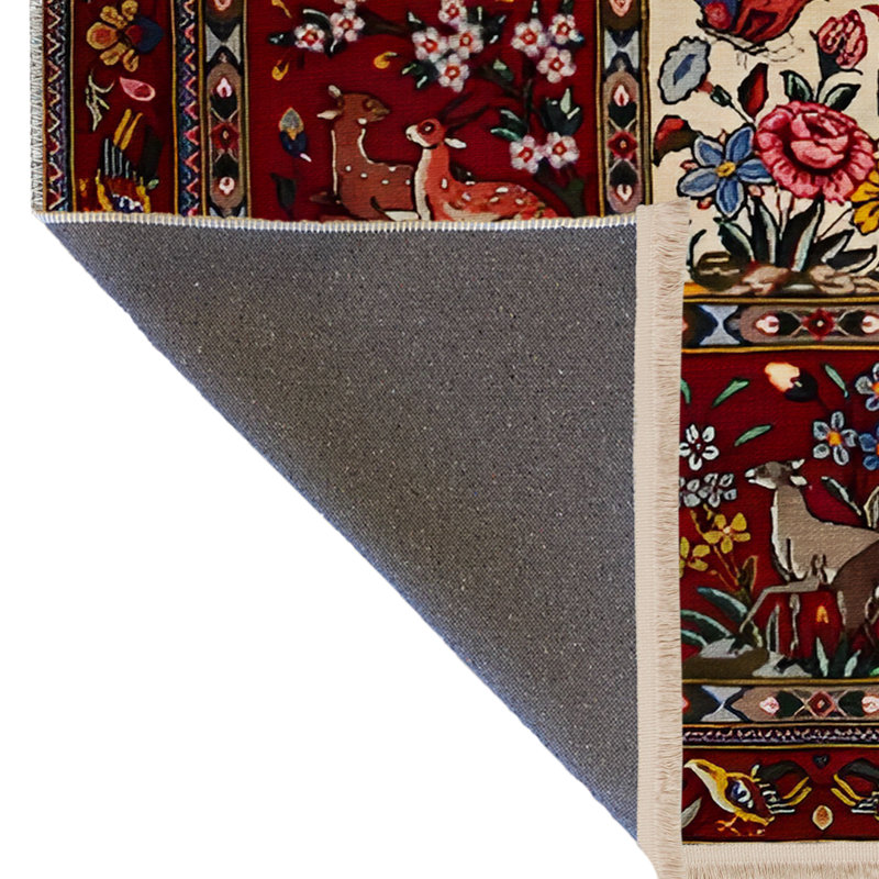 Tapis décoratif bourgogne, Rectangle 3 pi 9,81 po x 6 pi 6,74 po
