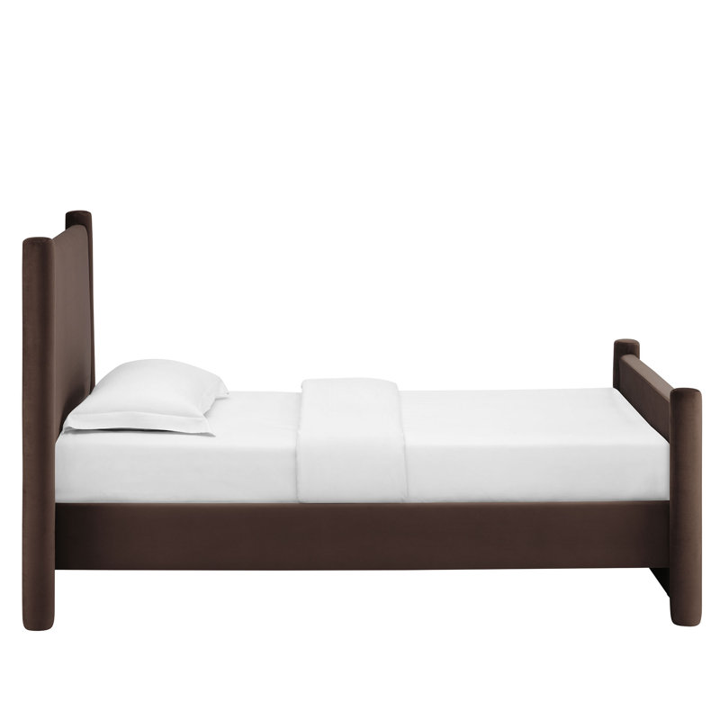 Lit plateforme Rael, Simple, Brun chocolat