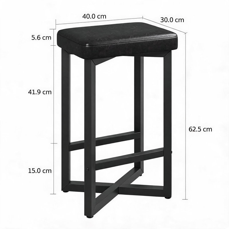 Outdoor 62.5cm Counter Stool, 4PC, Black