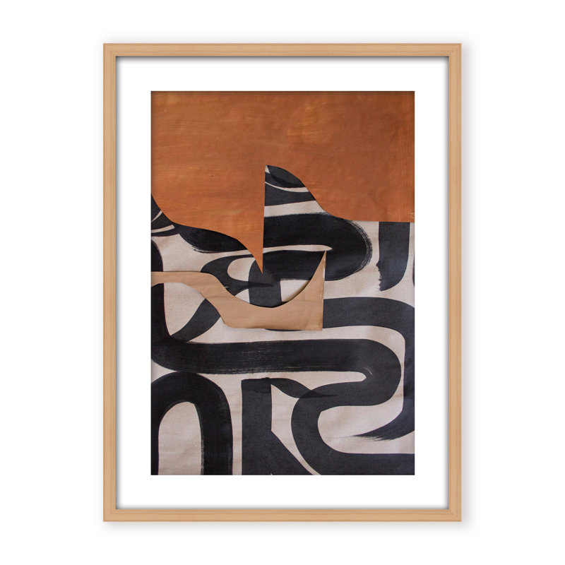 Gai: A Symphony Of Abstraction, 30" H x 24" W x 1.125" D, Framed Print, Gold