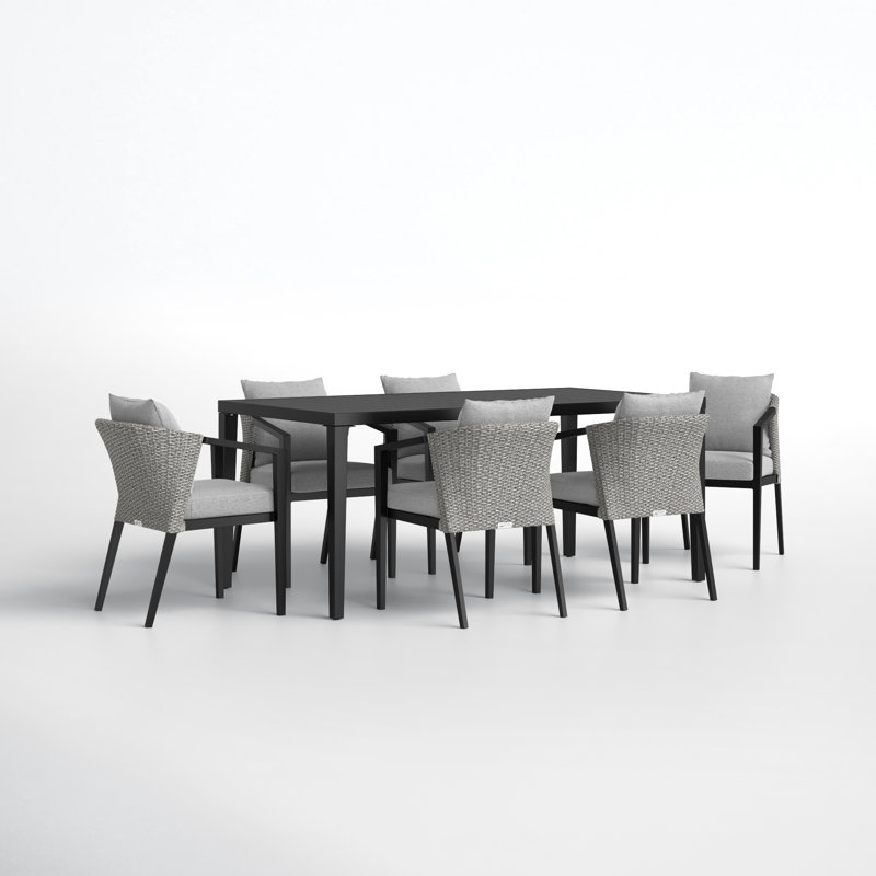 Abalone 70'' Rectangular 6 - Person Outdoor Dining Set with Cushions
