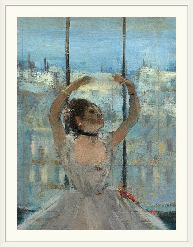 «Danseur au studio de photographes, 1875. Musée Pouchkine, Moscou, Russie» par Edgar Degas, reproduction d'art, Cadre blanc