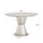 Table de cuisine ronde de 47 po avec cadre en acier inoxydable, table de salle à manger moderne (table seulement)-1758733838
