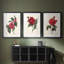 Red Botanical I - reproduction encadrée sur mesure de qualité supérieure mate - 3 pièces-345066760