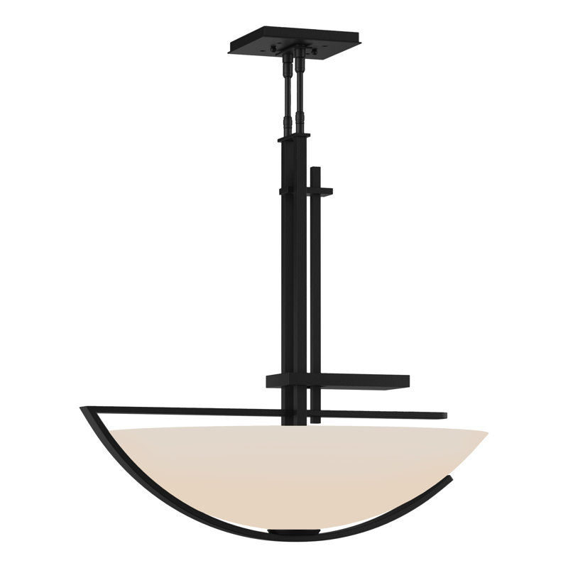 Ondrian 3 - Light Unique/Statement Bowl Pendant, Black, Opal