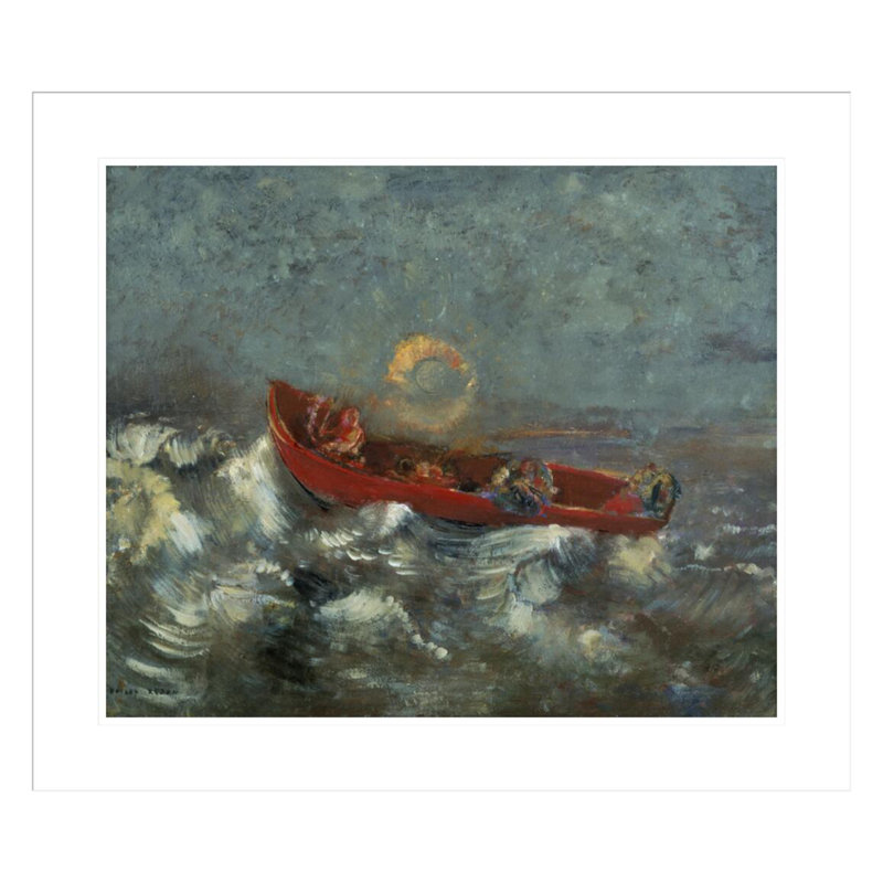 «The Red Barque» par Odilon Redon, impression giclée sur cadre, H 23,5 po x l 27,17 po