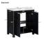 Meuble-lavabo de salle de bain avec lavabo, armoire de rangement avec porte à fermeture en douceur, tablette réglable, meuble-lavabo moderne avec rangement-508131589