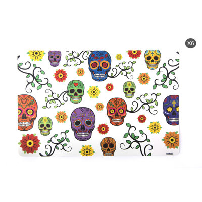 Calavera Abstract and Floral Rectangle Placemat