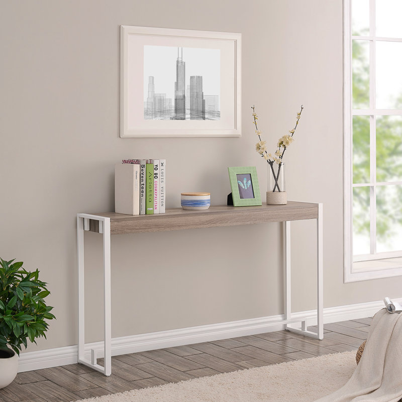 Danille 54'' Console Table, White/Mocha Grey