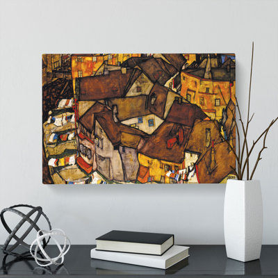 Crescent Of Houses by Egon Schiele - Wrapped Canvas Painting