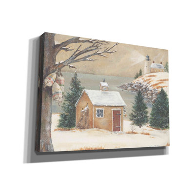«Breakwater Bay Winter Light» par Pam Britton, reproduction d'art sur toile tendue